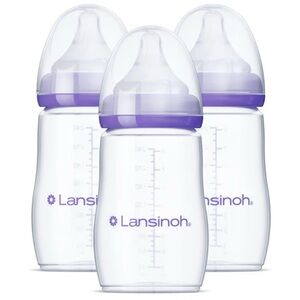 New! Lansinoh Feeding Bottles ( 8 oz for 3M+ medium flow)
